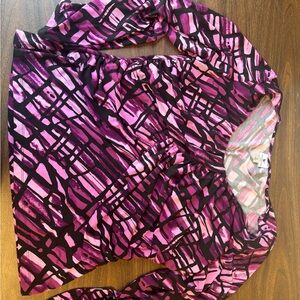 Worthington Pink and Gray Long Sleeve Top